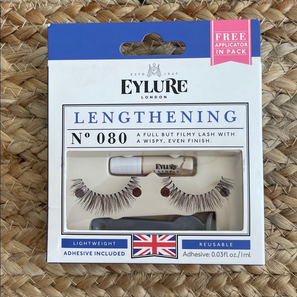 NIB Eylure London EyeLashes Lengthening  No. 080 Reusable includes adhesive